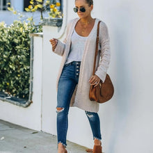 Load image into Gallery viewer, Long Solid Buttonless Knit Cardigan
