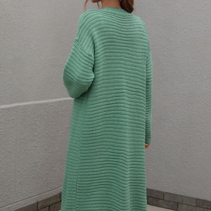 Long Solid Color Fashion Knitted Cardigan