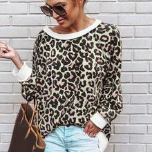 Load image into Gallery viewer, Leopard Streetwear Round Neckline Sweatshirts TOPS.FL
