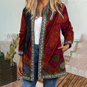 Printed Loose Long Sleeve Cardigan Jacket