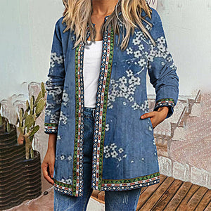 Printed Loose Long Sleeve Cardigan Jacket