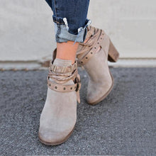 Load image into Gallery viewer, Buckle Strap Heels Ankle Boots
