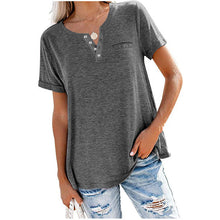 Load image into Gallery viewer, Fashion Solid Color Pocket Short Sleeve T-Shirt
