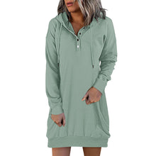 Load image into Gallery viewer, Solid Color Mid-length Hooded Sweater

