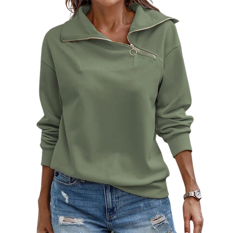 Women's Casual Sweatshirt Long Sleeve 1/4 Zipper Collar