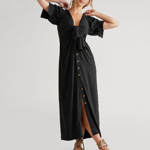 Load image into Gallery viewer, Tie Short Sleeve Loose Dress
