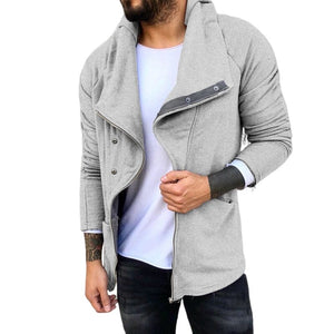 Solid Hooded Long Sleeve Jacket