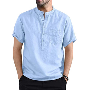 Men Cotton Button Shirt with Pocket