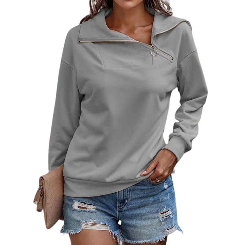 Women's Casual Sweatshirt Long Sleeve 1/4 Zipper Collar