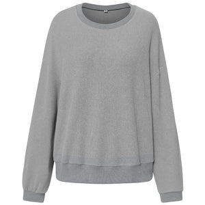 Solid Color Crew Neck Sweater