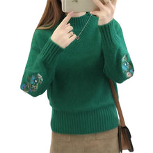 Load image into Gallery viewer, Flower Embroidery Sweater
