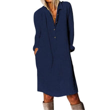 Load image into Gallery viewer, Solid Color Lapel Long Sleeve Dress
