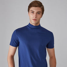 Load image into Gallery viewer, Men&#39;s Slim Fit T-shirt with a Stand-up Collar
