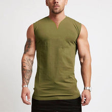 Load image into Gallery viewer, Men&#39;s Summer Single-colored Sports Vest with V-neck
