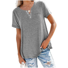 Load image into Gallery viewer, Fashion Solid Color Pocket Short Sleeve T-Shirt
