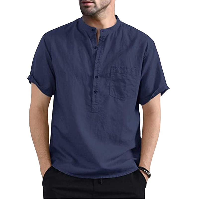 Men Cotton Button Shirt with Pocket