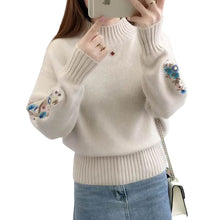 Load image into Gallery viewer, Flower Embroidery Sweater
