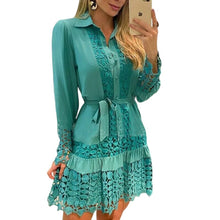 Load image into Gallery viewer, Women&#39;s Shirt Knee Length Dress
