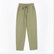 Load image into Gallery viewer, Women&#39;s Casual Cotton And Linen Elastic Waist Straight Pants
