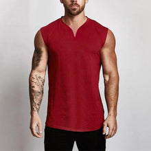 Load image into Gallery viewer, Men&#39;s Summer Single-colored Sports Vest with V-neck

