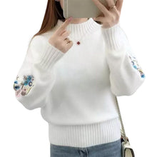 Load image into Gallery viewer, Flower Embroidery Sweater
