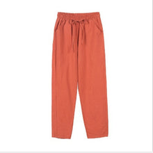 Load image into Gallery viewer, Women&#39;s Casual Cotton And Linen Elastic Waist Straight Pants
