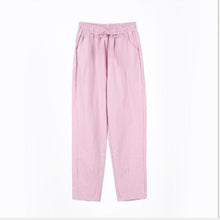 Load image into Gallery viewer, Women&#39;s Casual Cotton And Linen Elastic Waist Straight Pants
