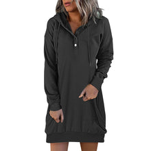 Load image into Gallery viewer, Solid Color Mid-length Hooded Sweater
