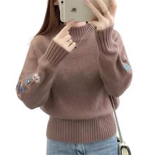 Load image into Gallery viewer, Flower Embroidery Sweater
