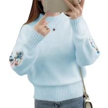 Load image into Gallery viewer, Flower Embroidery Sweater
