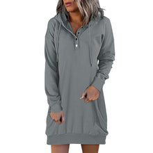 Load image into Gallery viewer, Solid Color Mid-length Hooded Sweater

