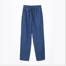 Load image into Gallery viewer, Women&#39;s Casual Cotton And Linen Elastic Waist Straight Pants
