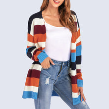 Load image into Gallery viewer, Striped Loose Cardigan Sweater
