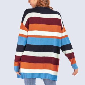 Striped Loose Cardigan Sweater
