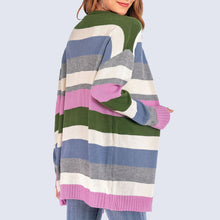 Load image into Gallery viewer, Striped Loose Cardigan Sweater
