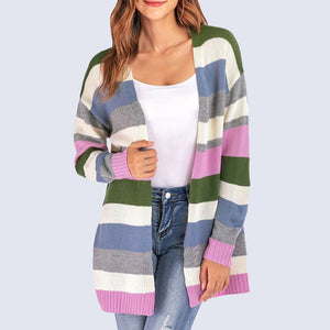 Striped Loose Cardigan Sweater