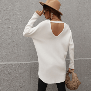 V-neck Backless Sweater