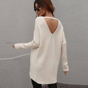 V-neck Backless Sweater